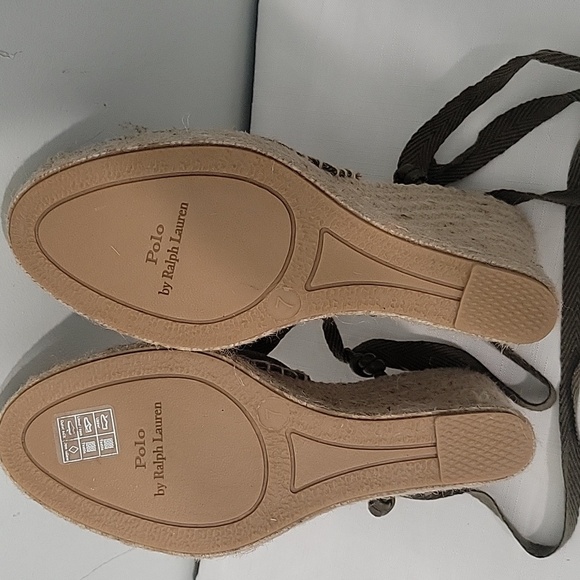 Ralph Lauren Olive Green Espadrille Wedge Sandals Size 7 New - Picture 7 of 11